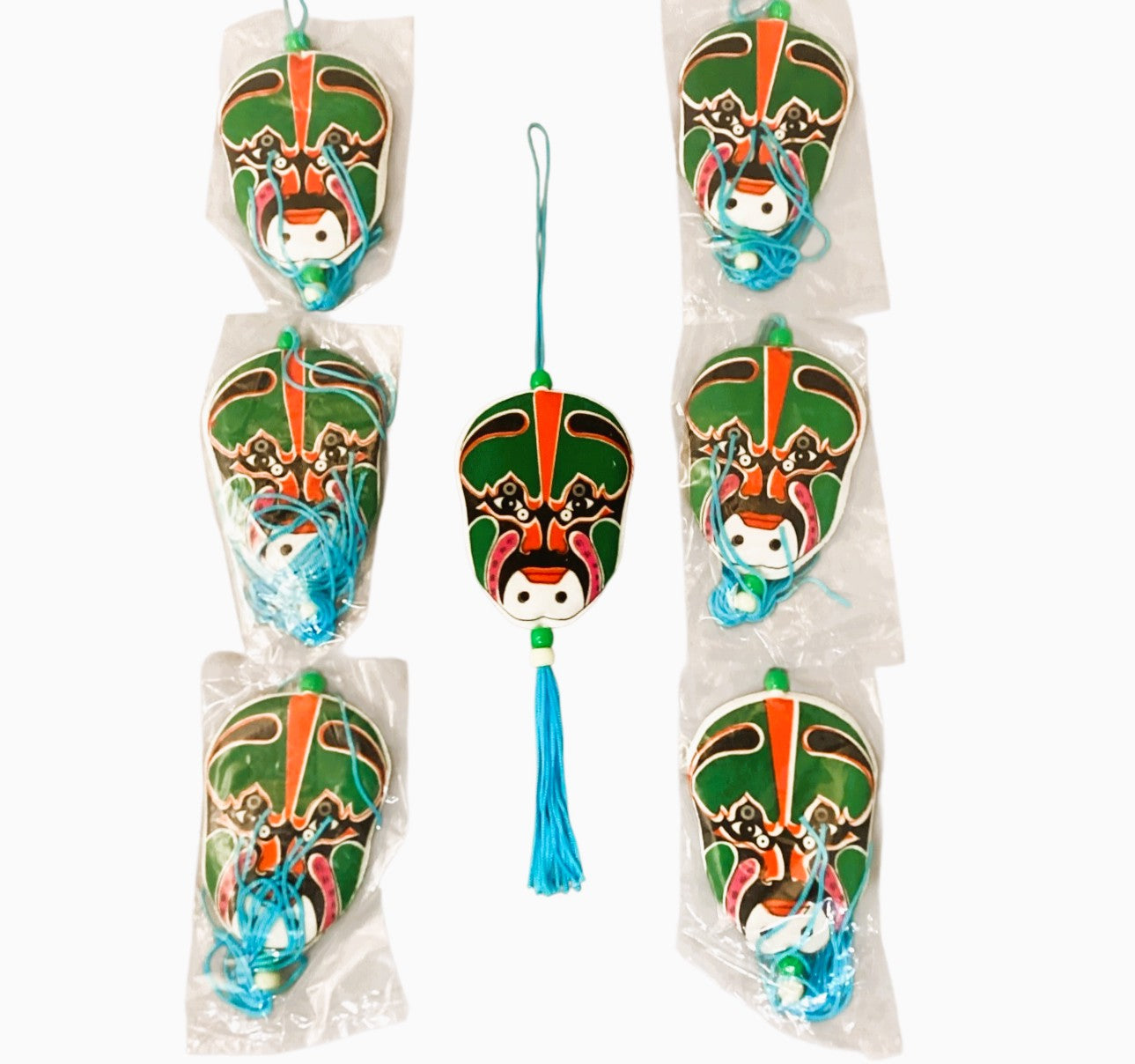 41889 - Fabric Mask to Ward Off Evil Set of 7 Approximately 10" Hanger |7-14|