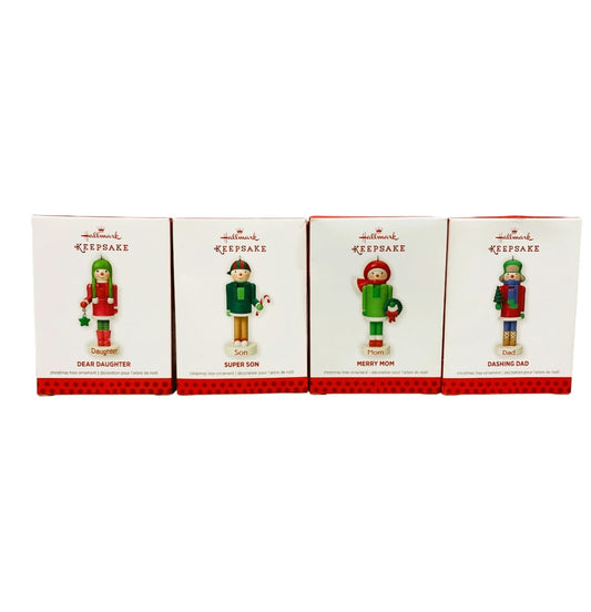41920 - Hallmark Set of 4 Nutcracker Family Ornaments Dashing Dad, Merry Mom, Super Son, Dear Daughter 4" |TBD|