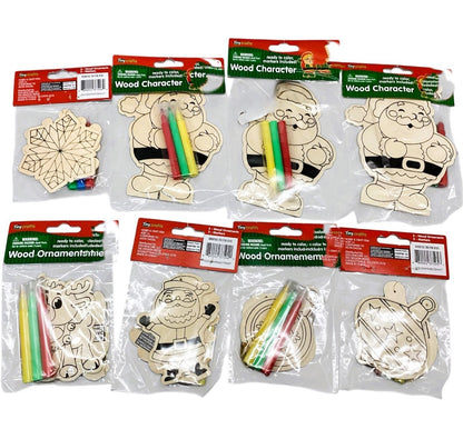 42392 - Set of Four 5-Inch DIY Wood Ornaments |1-33|