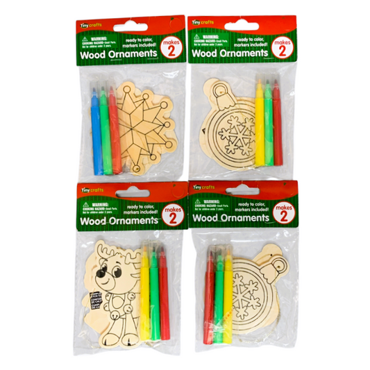 42392 - Set of Four 5-Inch DIY Wood Ornaments |1-33|