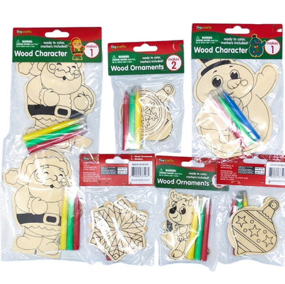 42392 - Set of Four 5-Inch DIY Wood Ornaments |1-33|