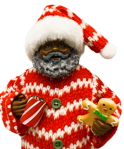 42502 - 11" Black Santa in Red White Striped PJ's |Pod 2-11|