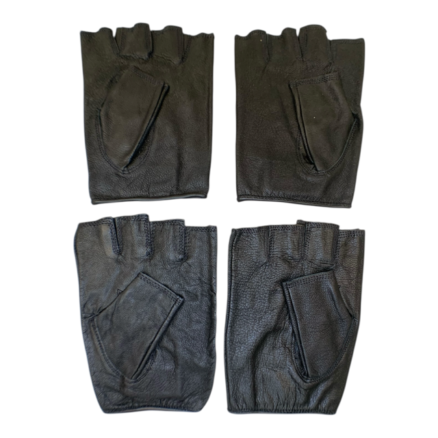 42521 - Black XXL Stud Fingerless Leather Gloves |TBD|