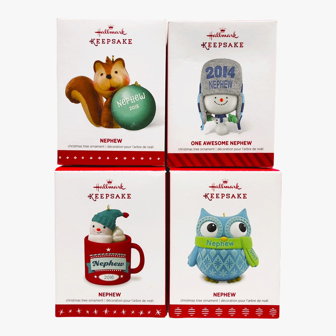 42537 - Set of 4 Hallmark Keepsake Merry Christmas Nephew Ornaments  |Pod 1-74|