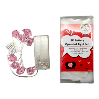 42690 - LED Battery-Operated Pink Diamond-Shape Light Set for Mantels, Shelves, Desks and Tables |G-42|