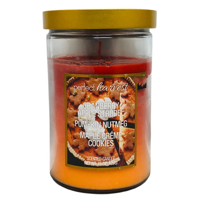 42978 - 15 oz Scented Candle with Cranberry Apple Strudel, Pumpkin Nutmeg, and Maple Creme |Scent-8|
