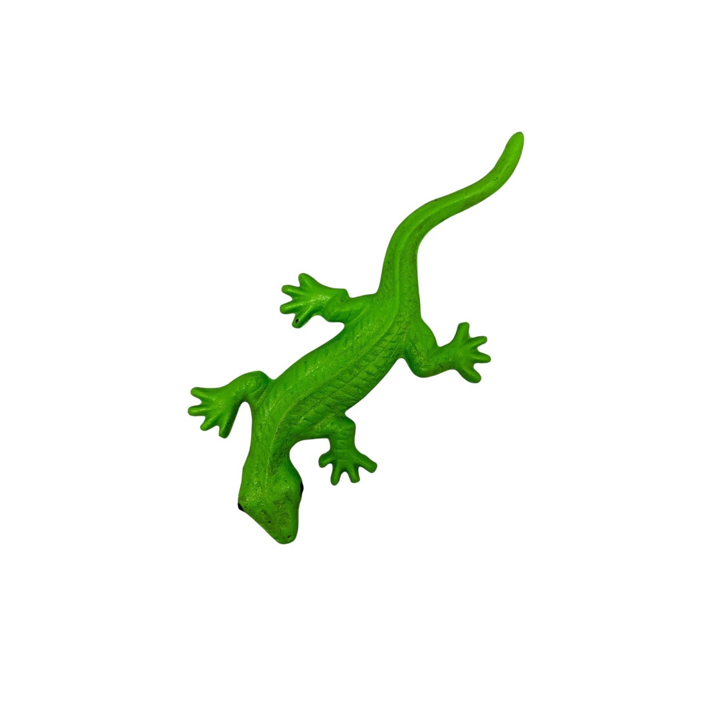 43375 - 9" Green Metal Lizard Garden Ornament |17-26|