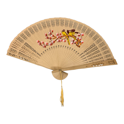 48302 - Set of Five Decorative 9" Hand-Painted Wood Fans Assorted Designs |12-23.5|