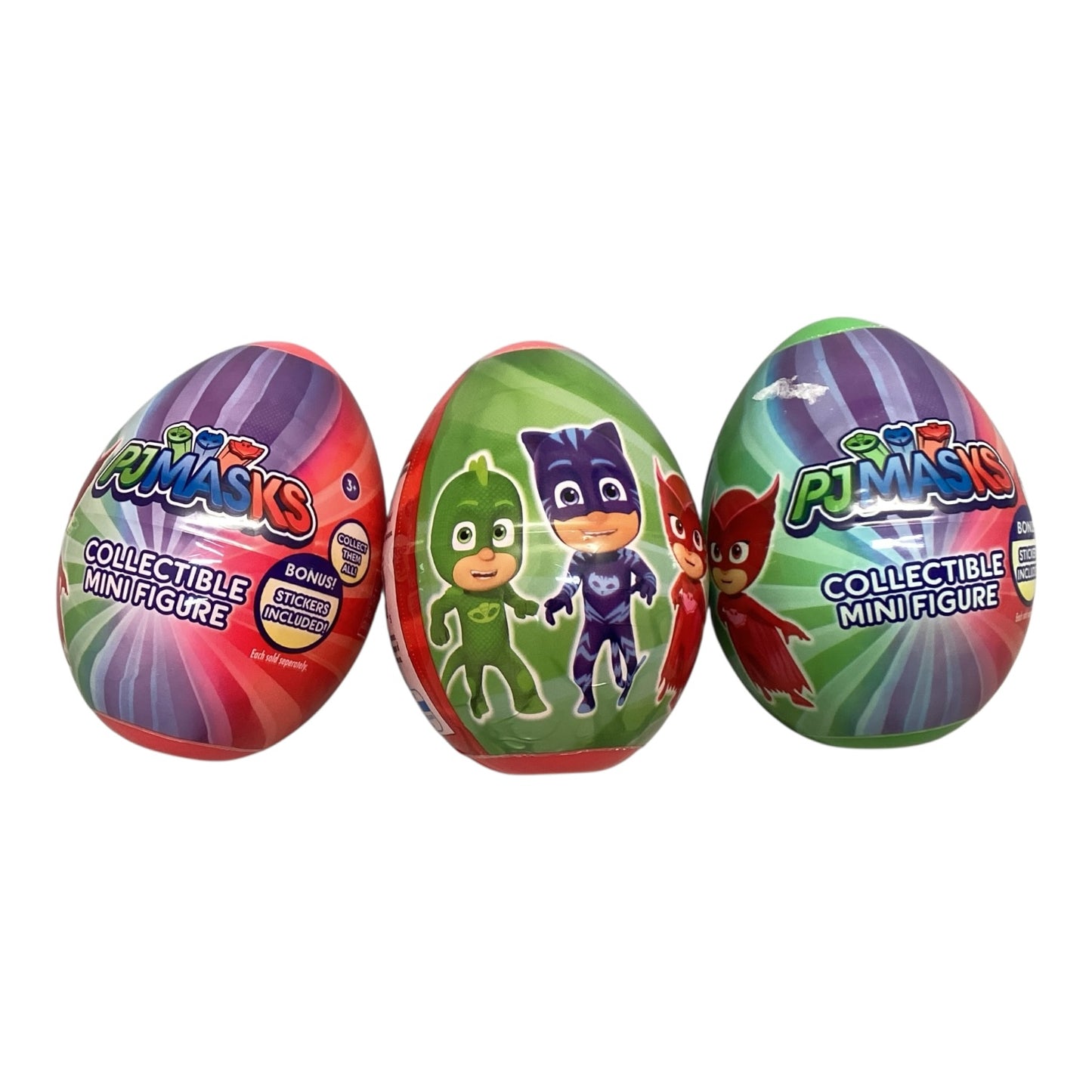 48214 - Set of Three PJ Masks Mini Figure Mystery Eggs |9-4|