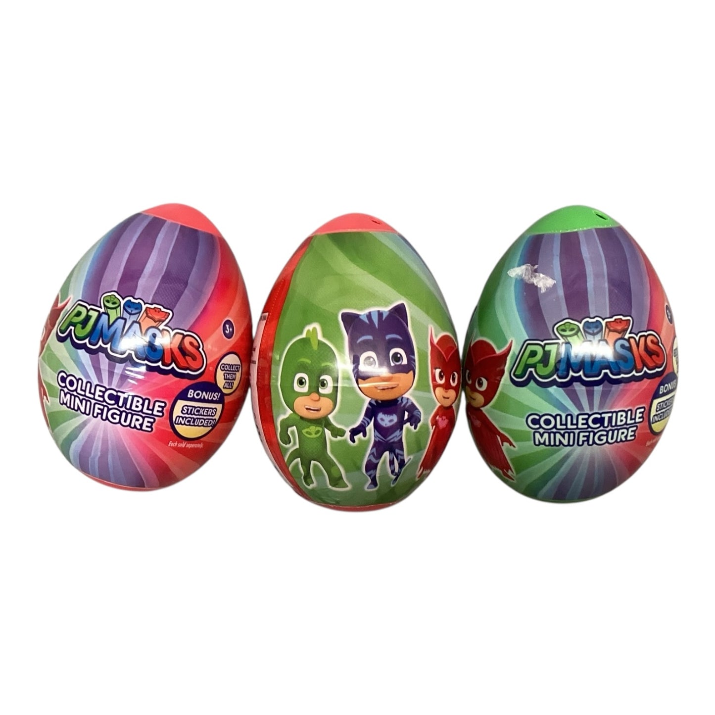 48214 - Set of Three PJ Masks Mini Figure Mystery Eggs |9-4|