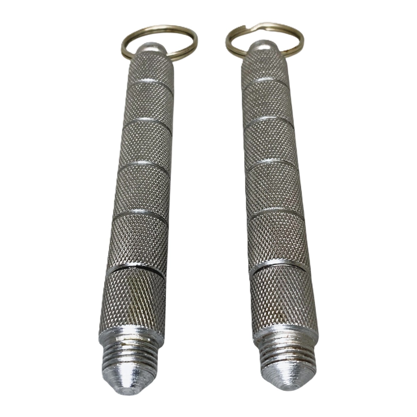 48219 - 4" Silver Kubaton Set of 2 With Integrated Knife |86|