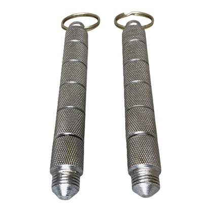 48219 - 4" Silver Kubaton Set of 2 With Integrated Knife |86|