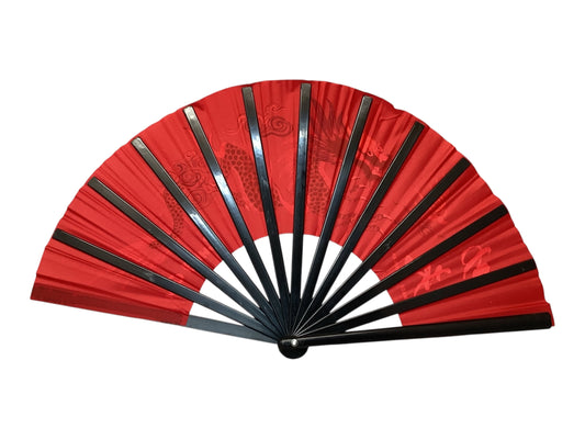 48230 - 14-Inch Red Dragon Hand Fan |12-24.5|