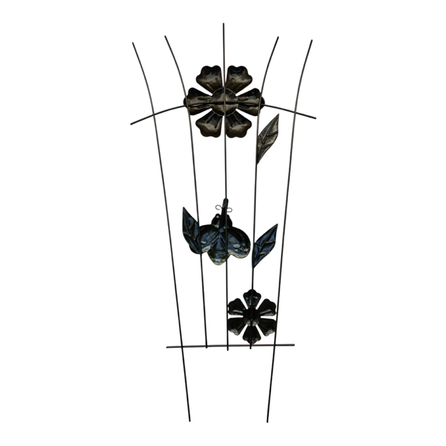 48283 - 21" Metal Garden Trellis With Pink Daisy And Bumblebee |TBD| sent for list 3/26 cc