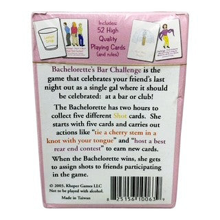 48323 - 4" Bachelorette's Bar Challenge Party Game Set of 3 |GR-63|