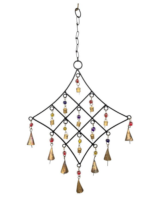 48326 - 15" Ornate Geometric 16-Bell Metal Windchime |TBD|