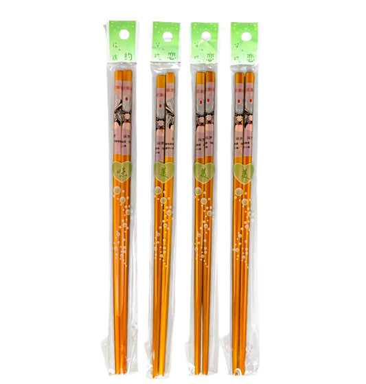 48327 - Set of 4 Japanese Bamboo Chopsticks Beijing Opera Face Design 10" |TBD|