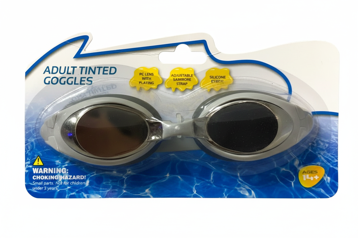 48363 - Pink and Grey Adult Tinted Goggles 7" Set |TBD|