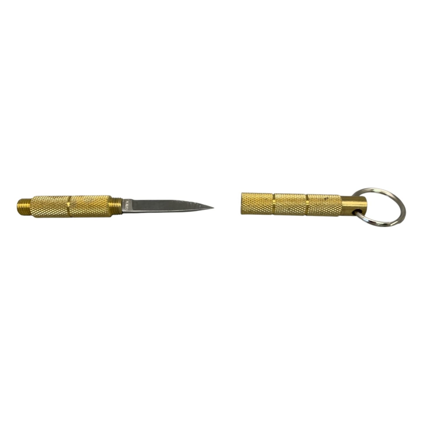 48376 - Brass United Cutlery Keychain Knife with a Knurled Handle 4" |82|