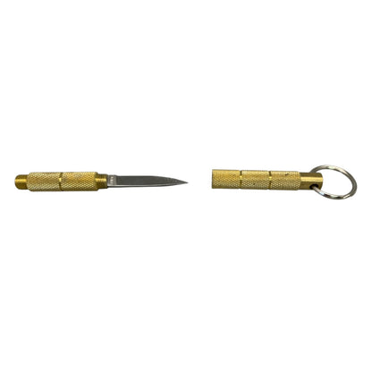 48376 - Brass United Cutlery Keychain Knife with a Knurled Handle 4" |82|