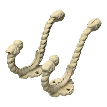 48397 - Set of Two White Metal 7" Hooks |TBD|