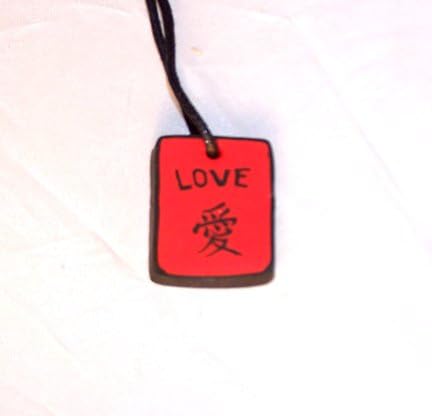 10103 - Necklace Love Red/Black Clay - |Clear-183|