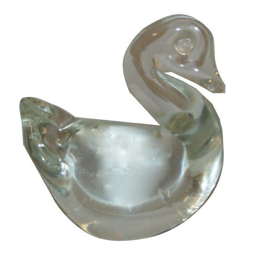 1018 - 2" Clear Glass Swan - |2-14|