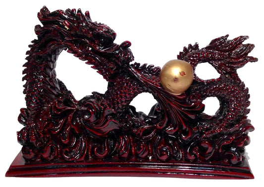 1022 - 9" Red Dragon - Gold Orb - |Z-77|