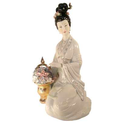1029 - 12" White Geisha - Fan Flowers - |BU-02/Store|