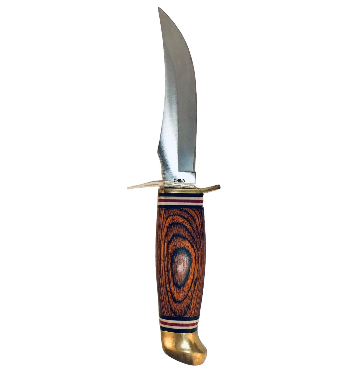 10337 - Knife Hunting 8.25" Wood/Brass Fixed Blade |93/Store|