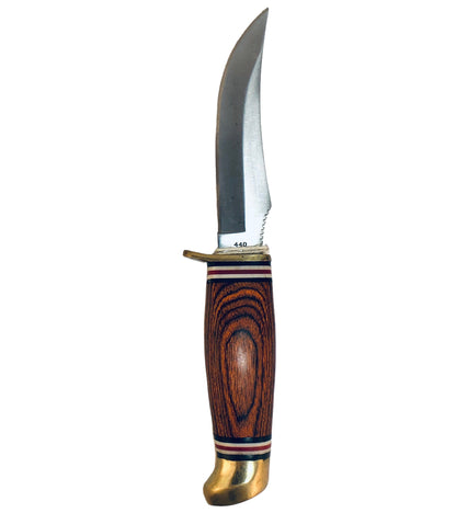 10337 - Knife Hunting 8.25" Wood/Brass Fixed Blade |93/Store|