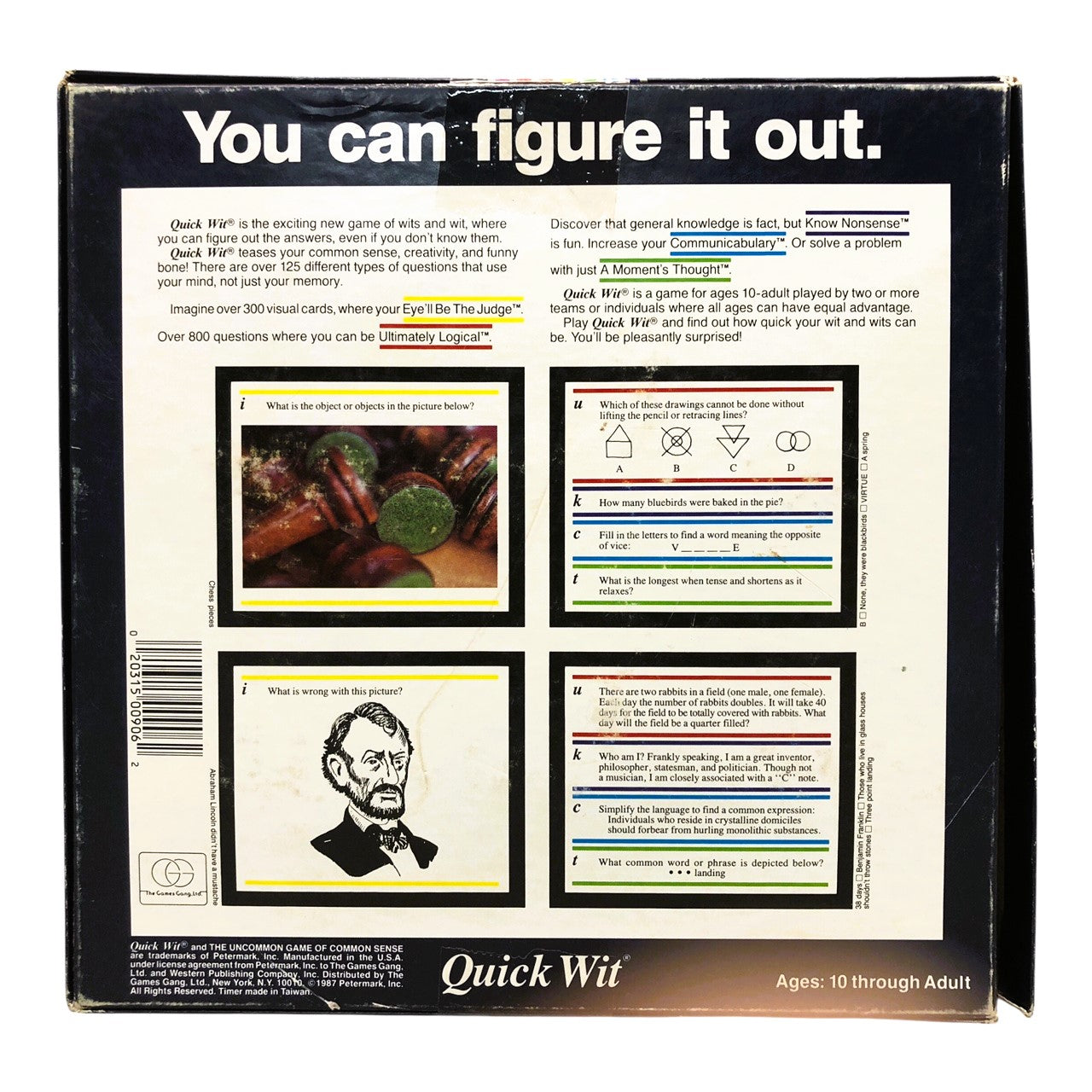 10380 - Used Quick Wit Board Game for Fun Nights |GR-3|