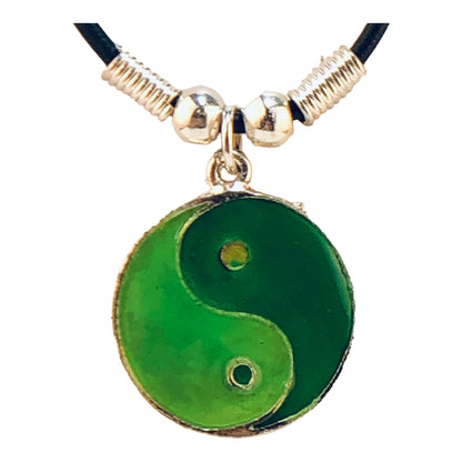 10450 - Glow Yin Yang Pendant Necklace - [Clear-56]
