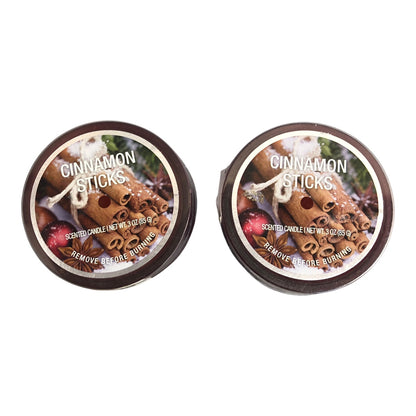 10490 - 2 Pack 3oz Cinnamon Candle - Red Frosted |Scent-13|