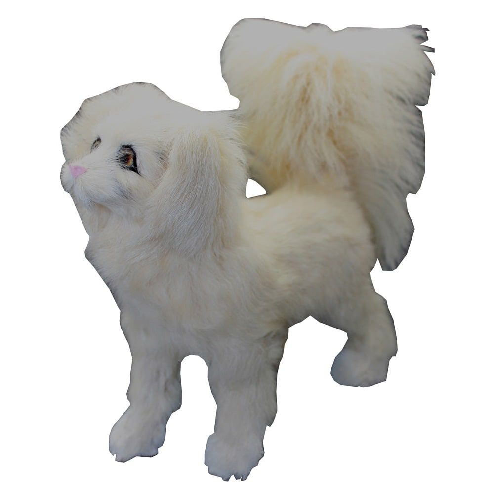 1074 - 6" White Fur Dog #2 - |Z-12|