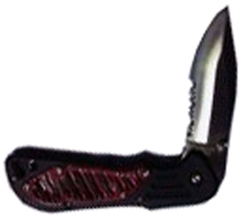 10866 - Pocket Knife 7" Black/Red (Super Knife #LK-47046-BK-RD) |100| |Store|