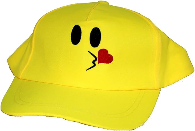 10910 - Yellow Emoticon Hat Kiss - [H-35]