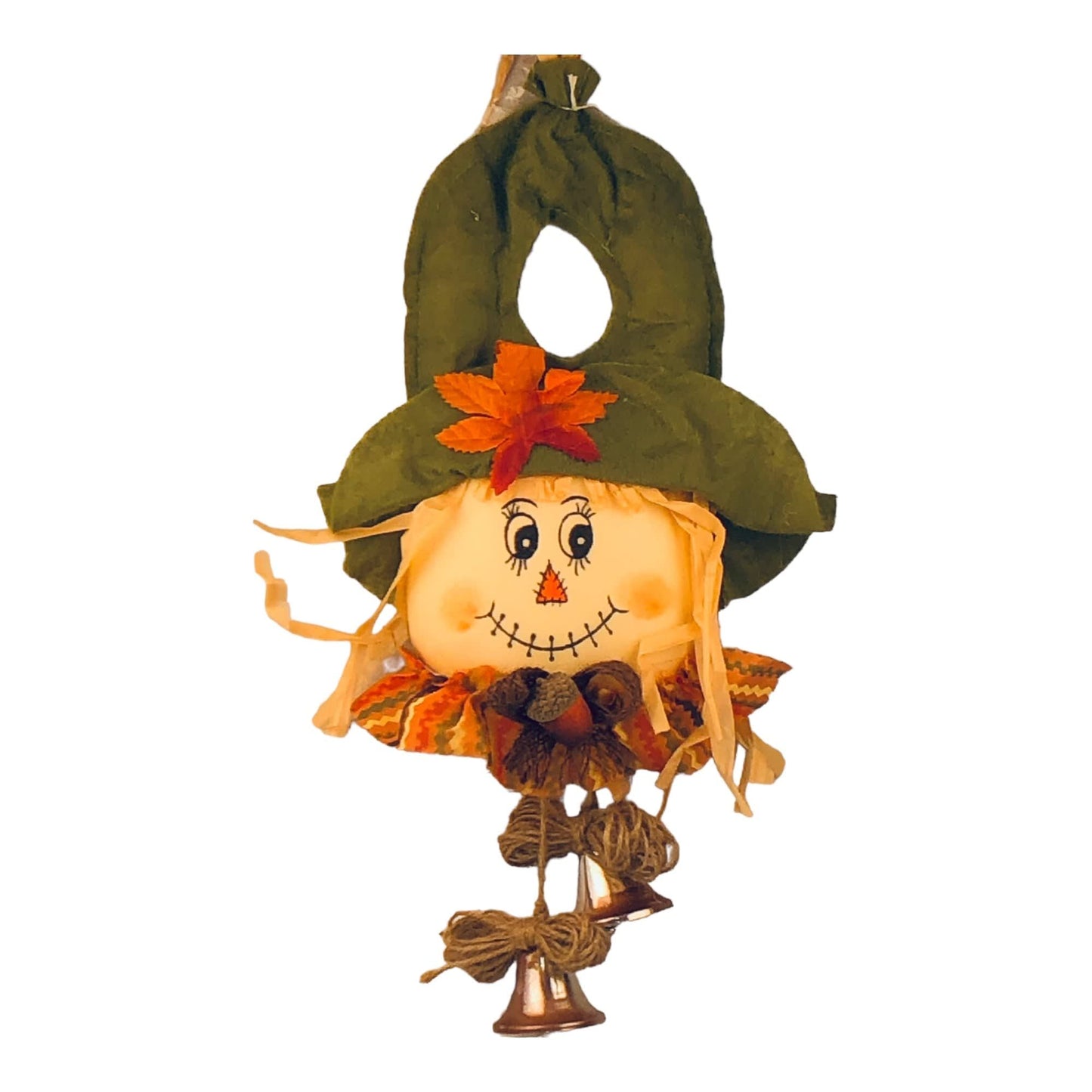 1096 - Scarecrow Door Hanger with Green Hat with Oak Leaf - |Pod 1-2|