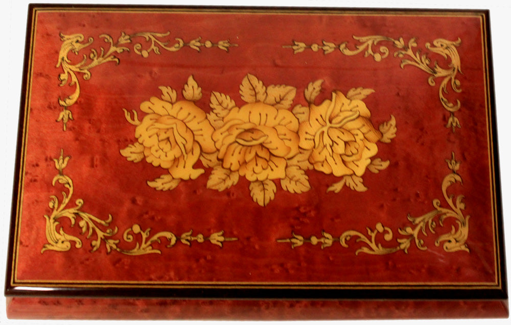 1109 - Floral Inlay Music Jewelry Box |22-12|