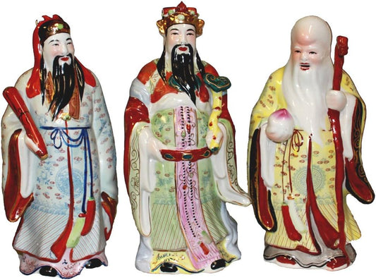 11206 - Set of 3 - 12" Color Gods - Fuk Luk Sau - [X-60]