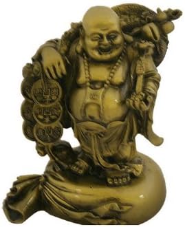 11354 - 7" Golden Buddha-w/Coins - [Bu-03]