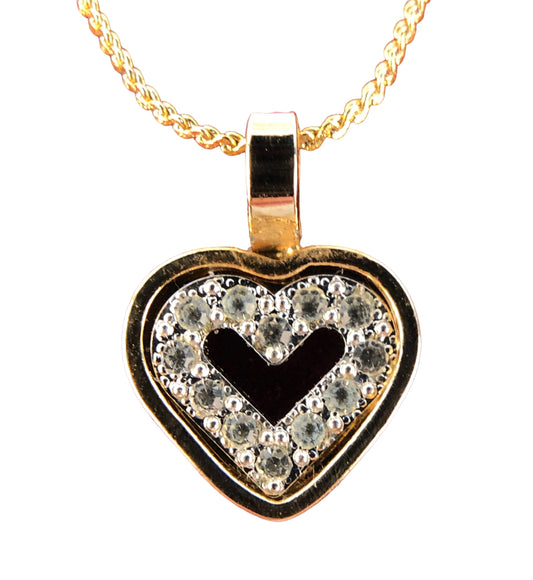 11445 - 14k Heart Diamond Pendant Set |Clear-214|