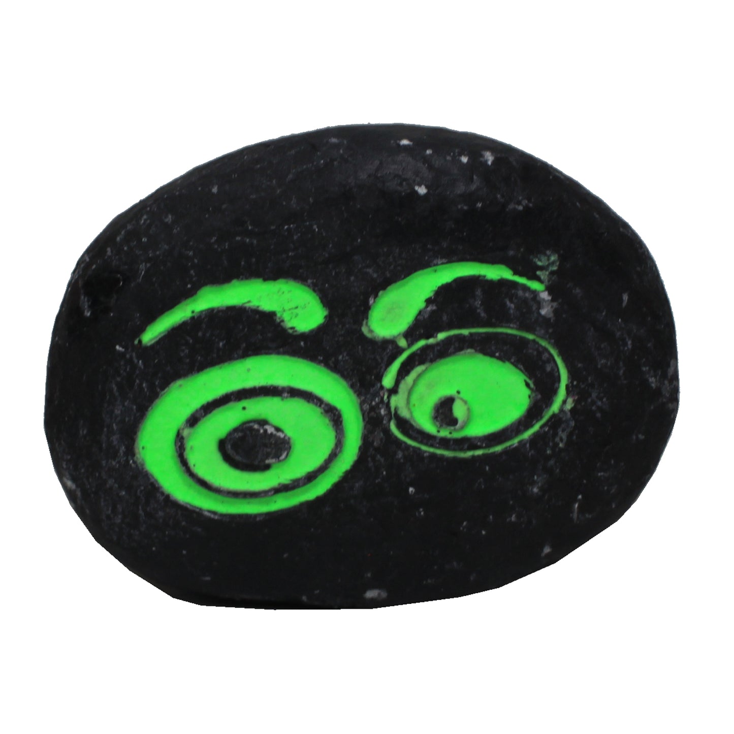 11449-Set of Three 4 Inch Glow In The Dark Rock Faces for Garden Decor and Lawn Pathways |TBD|