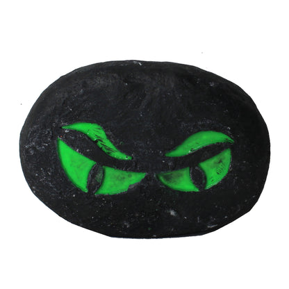 11449-Set of Three 4 Inch Glow In The Dark Rock Faces for Garden Decor and Lawn Pathways |TBD|