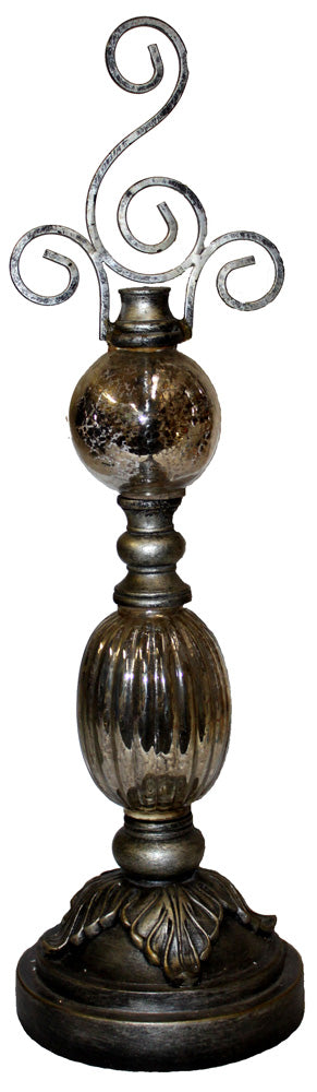 11450 - 18" Globe Table Ornament Metal And Glass |CC|
