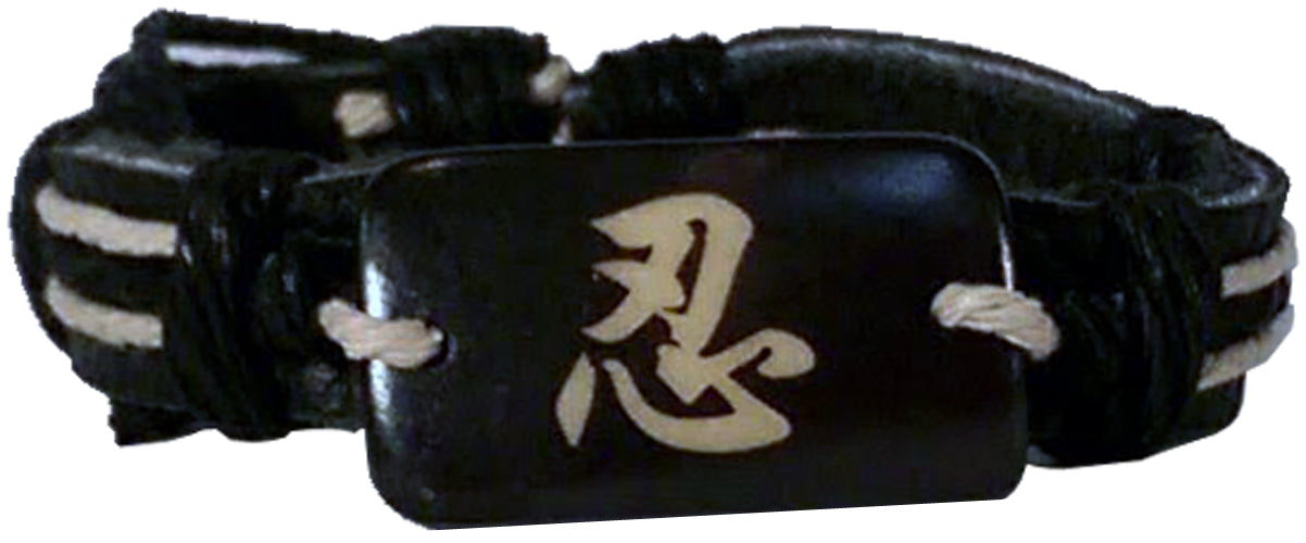 11567 - Kanji Leather Bracelet - |Clear-122|