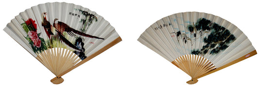 11634 - 10" Bamboo Paper Fan Asst Set of 2 - 22-8 : CS CARDINAL