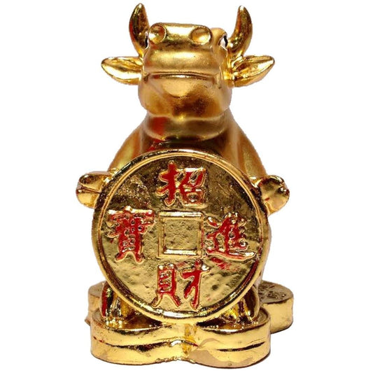 849 - 3" Gold Zodiac Ox - Coin - |Z-16|