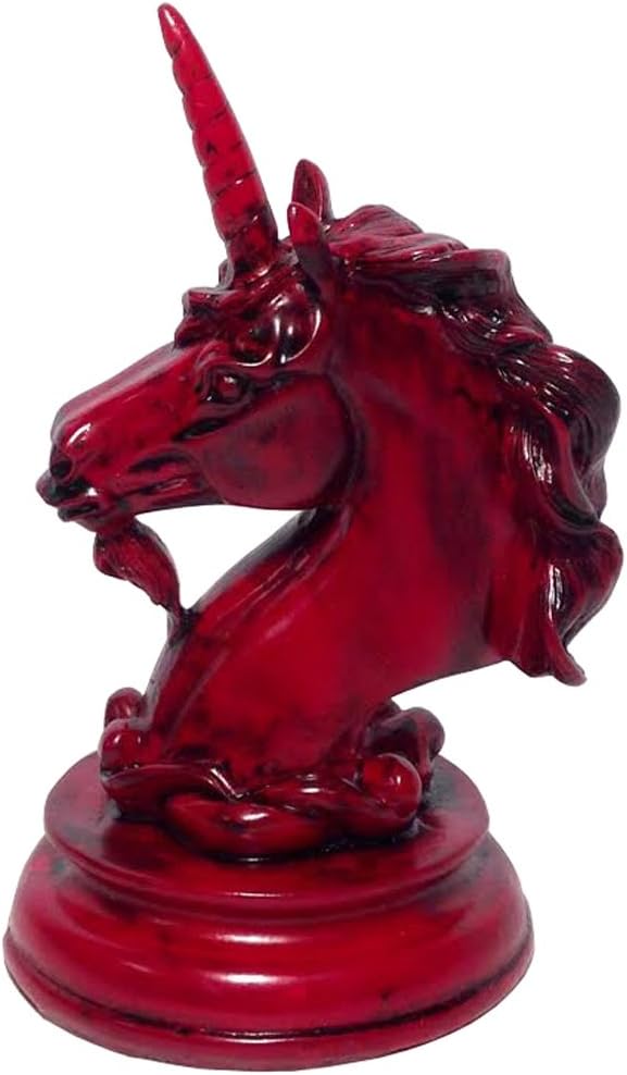 11718 - 5" Red Soapstone Unicorn Head - [Z-77]