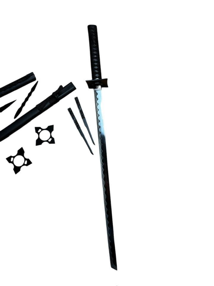 11746 - Ninja Warrior Chrome 440 Stainless Steel 26" Blade 9" Cloth Hilt |Back Garage|